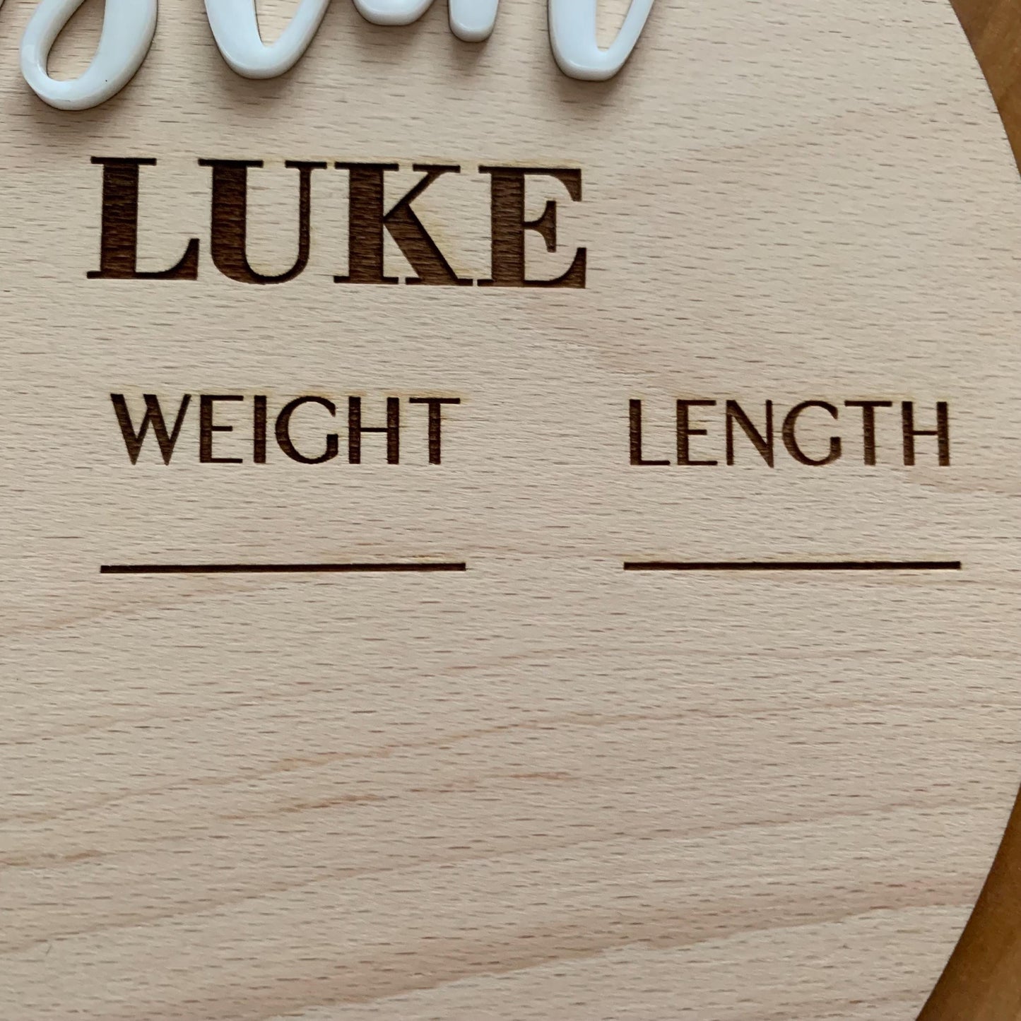 Footprint Birth Announcement Sign – Personalized Wooden Baby Name Keepsake