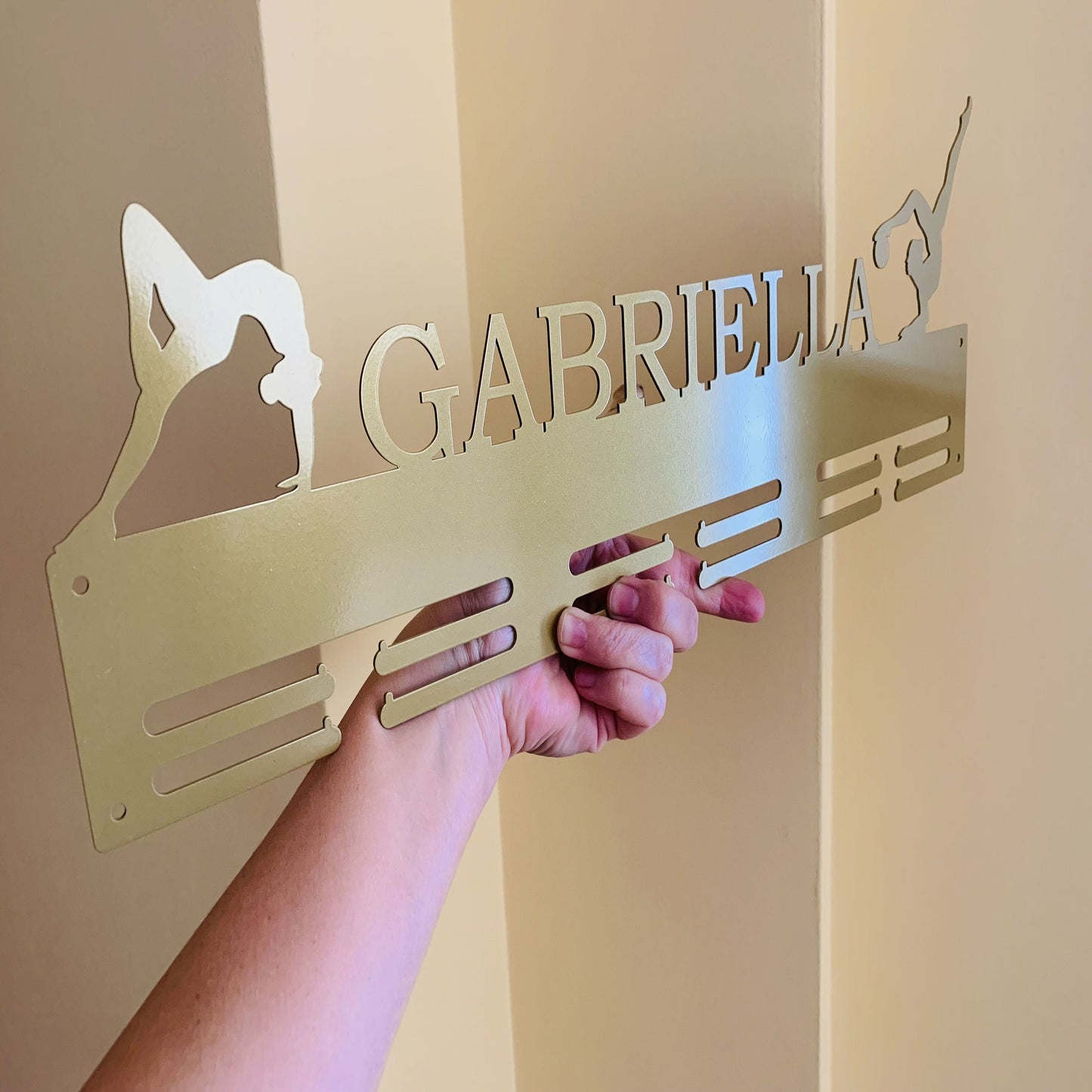 Custom Family Medal Holder for Couples – Personalized Running Medal & Bib Display Rack