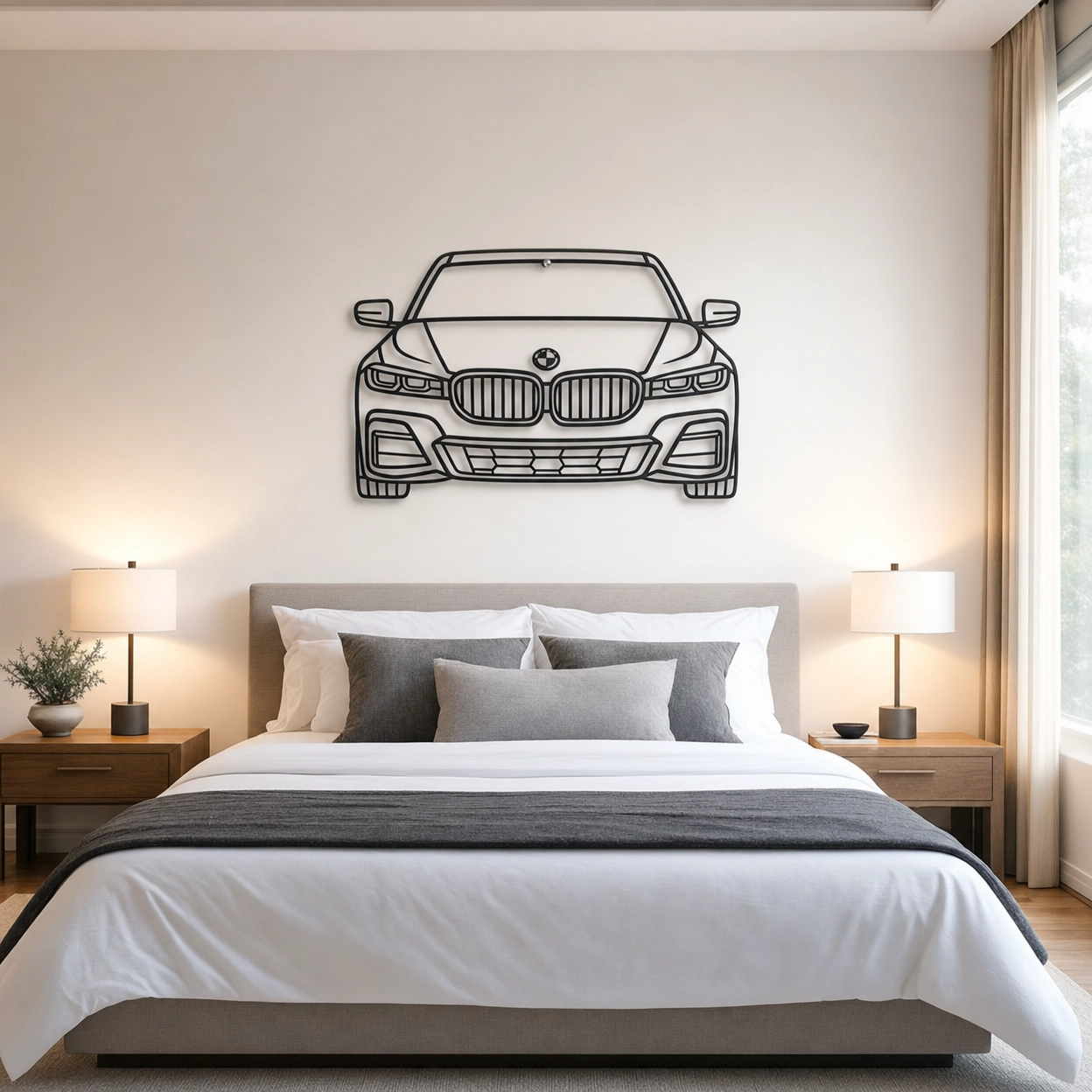 730 M Kit Front Metal Car Silhouette Wall Art