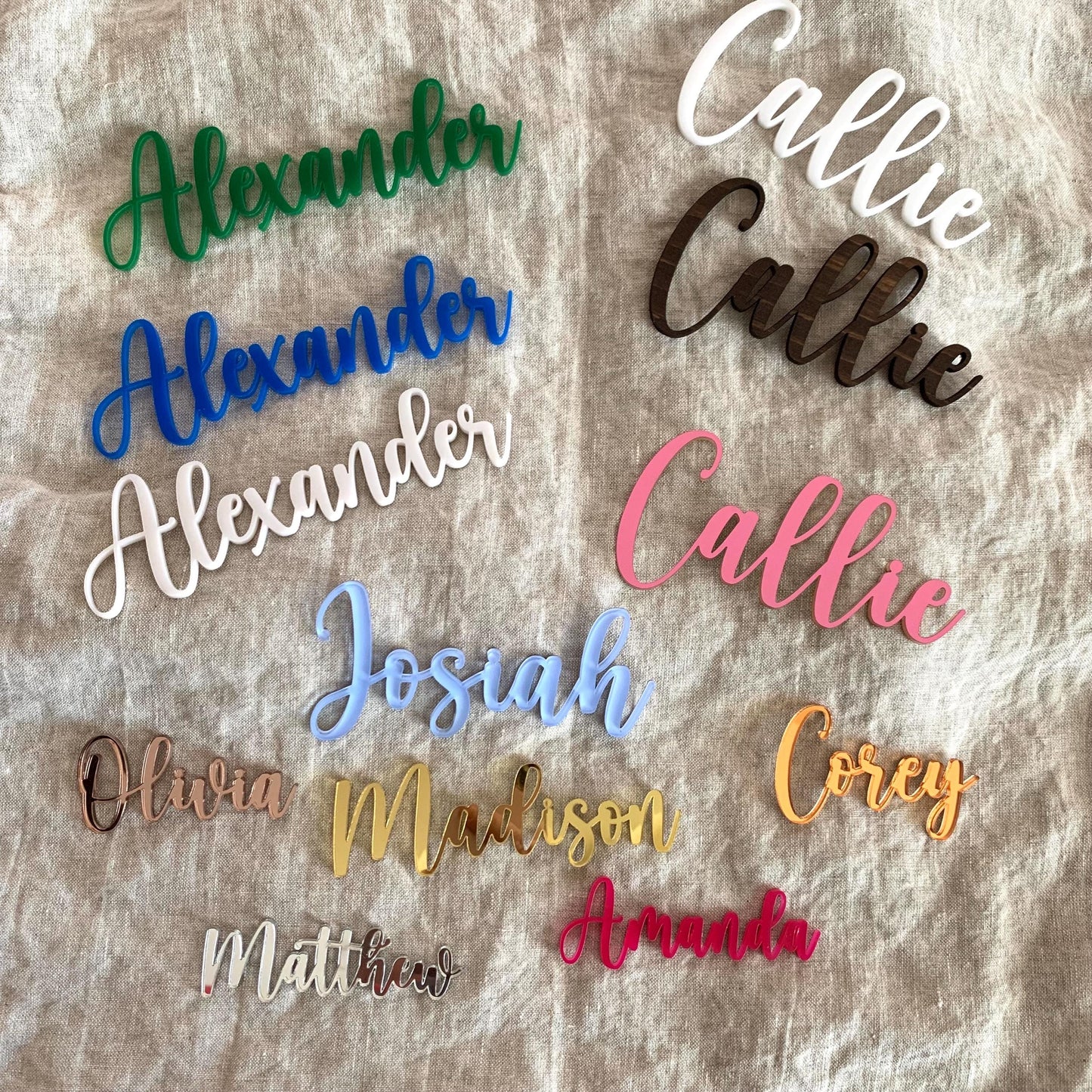 Boho Baby Name & Birth Stats Sign – Custom Whitewashed Wood Announcement