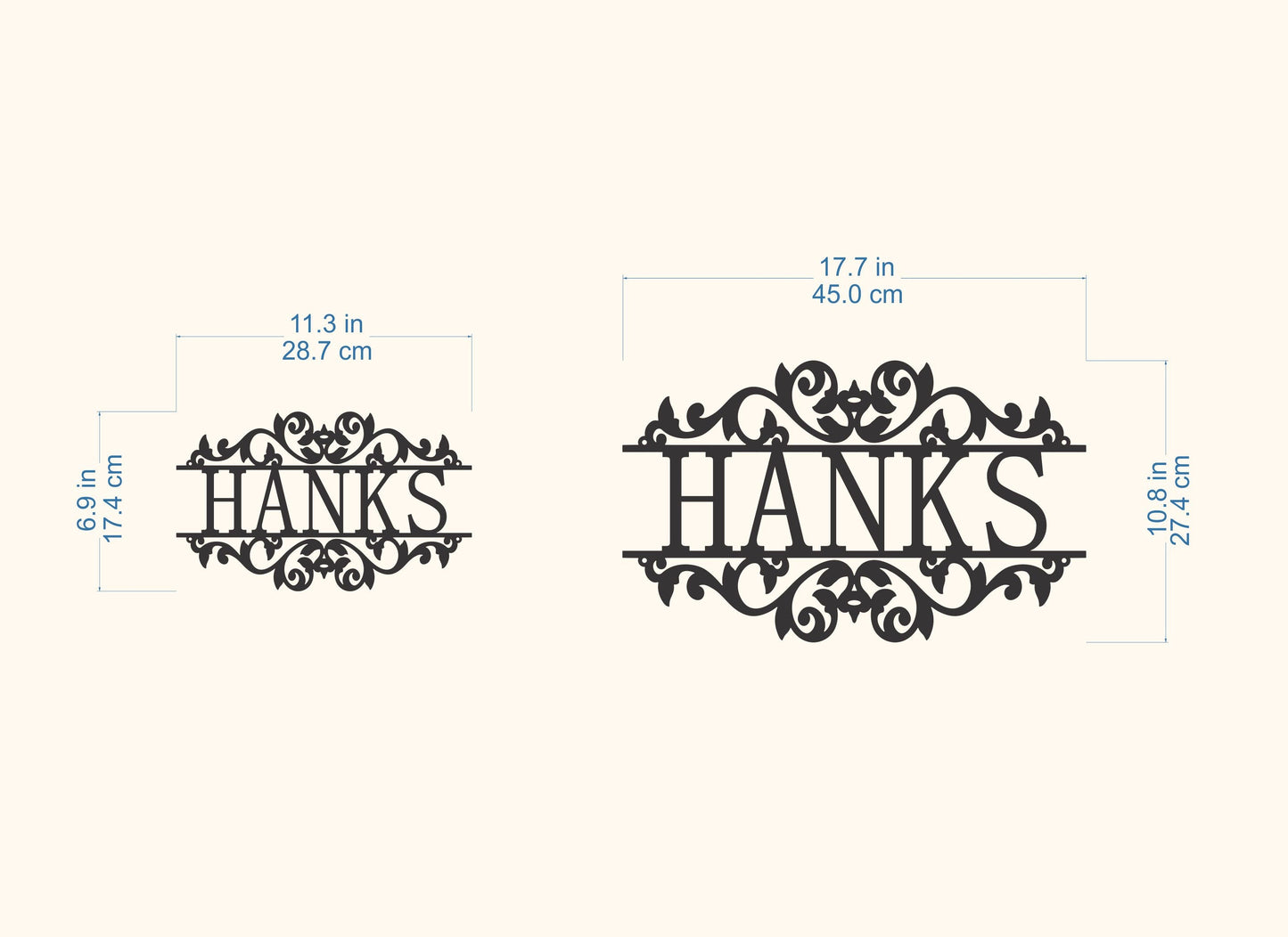 Custom Family Name Metal Sign – Outdoor Monogram Door & Wall Decor, Gift