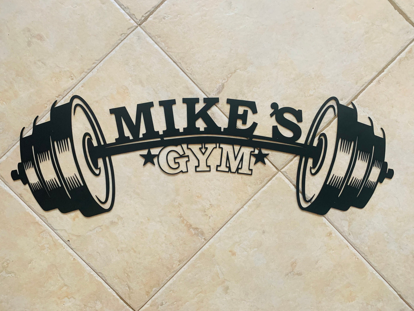 Personalized Gym Metal Sign – Custom Name Fitness Plaque – Home Gym Wall Art – Bodybuilding & Weightlifting Decor – Workout Room Sign – Gift for Dad