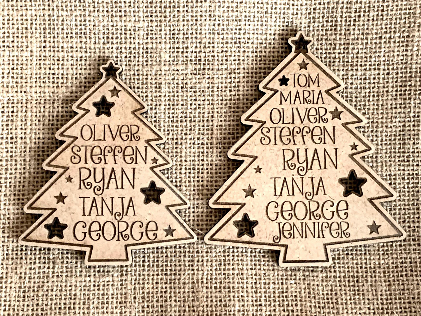 Personalized Wooden Family Christmas Tree Ornament – Engraved Hanging Keepsake with Family Names & Custom Year – Holiday Gift, Up to 8 Names