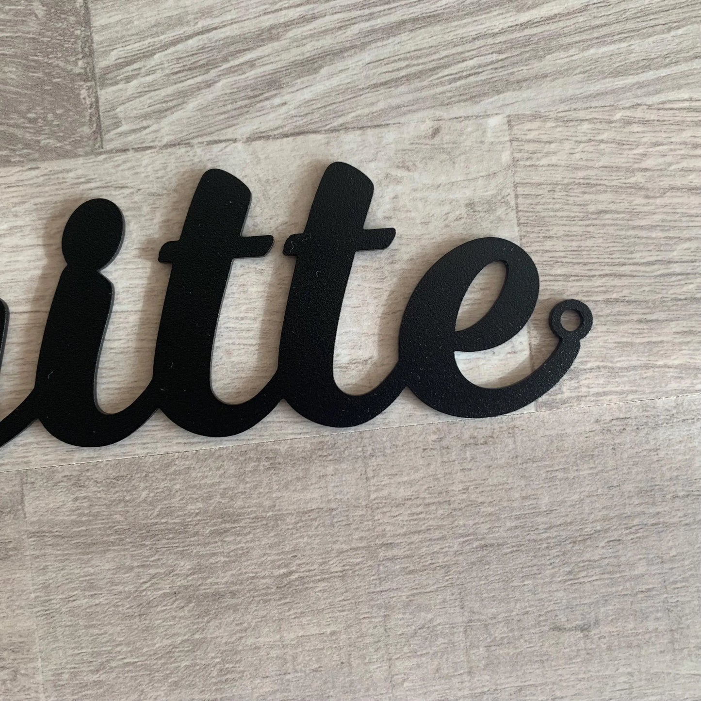 Custom Metal Script Word Sign – Personalized Laser Cut Metal Name for Wall Decor, Nursery, Gifts, or Door Plaque – Modern Steel Lettering