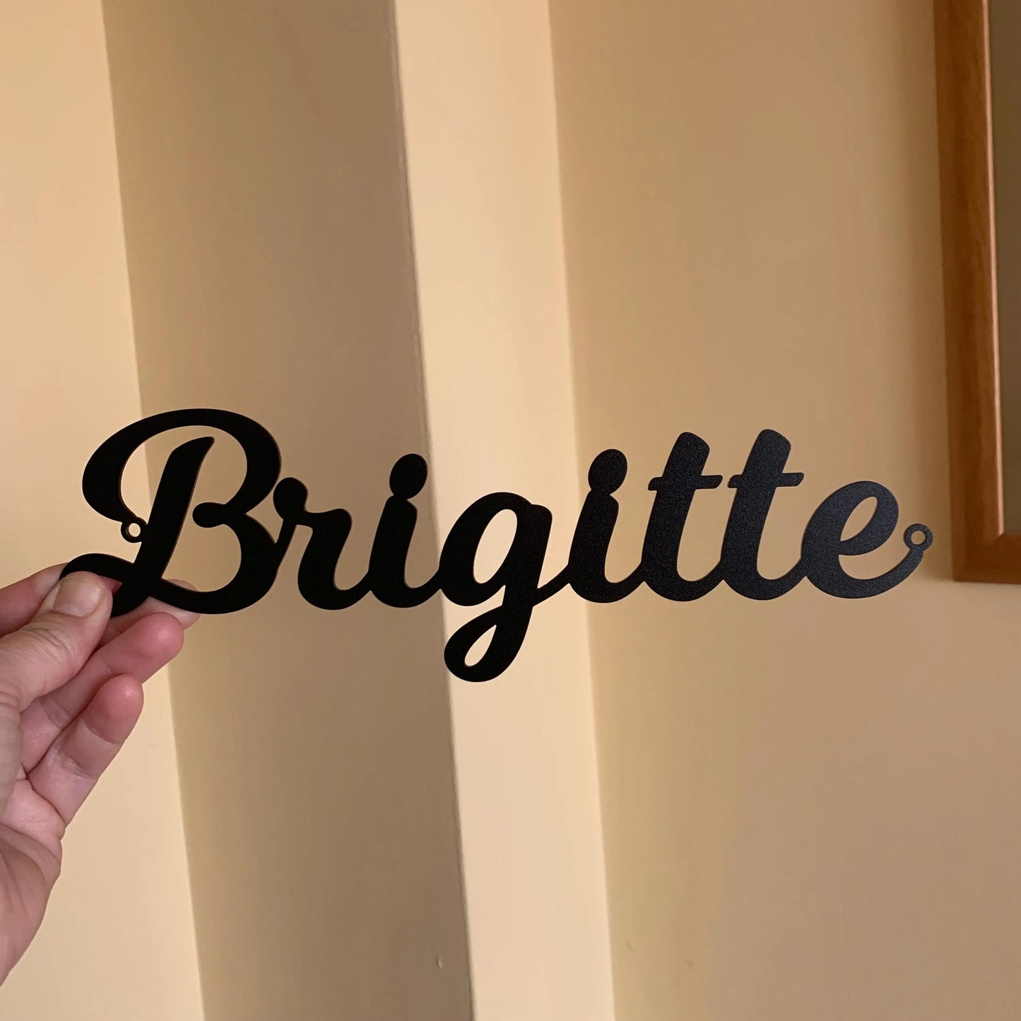 Custom Metal Script Word Sign – Personalized Laser Cut Metal Name for Wall Decor, Nursery, Gifts, or Door Plaque – Modern Steel Lettering