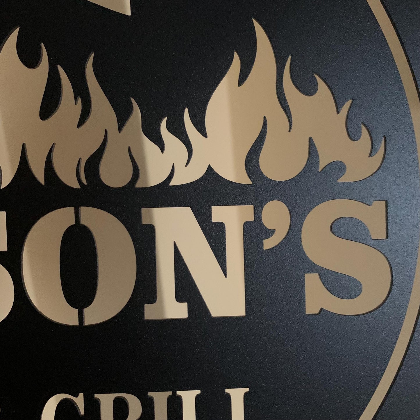 Custom Bar & Grill Sign – Personalized Metal BBQ Plaque Outdoor Grilling Decor Music and Beer Welcome Sign - Man Cave, Garden, Patio Decor