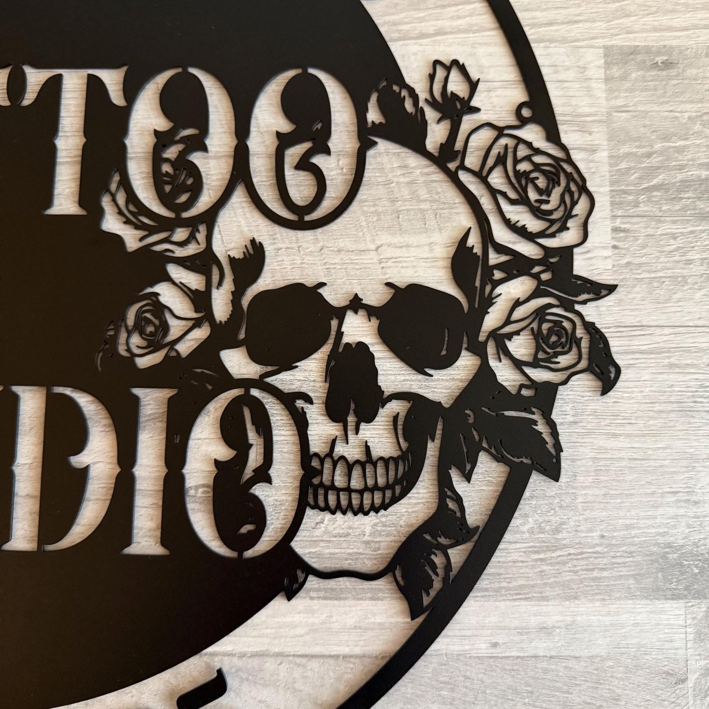 Tattoo Studio Metal Sign – Personalized Name Sign for Tattoo Artists – Custom Shop Wall Decor – Tattooist Gift, Business Name Plaque