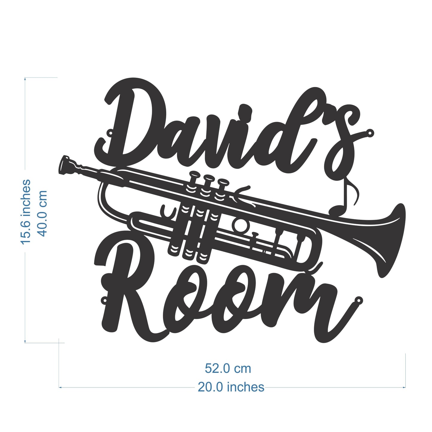 Custom Trumpet Name Sign – Personalized Metal Wall Art for Musicians – Marching Band or Jazz Room Decor – Gift for Trumpeters or Music Teachers