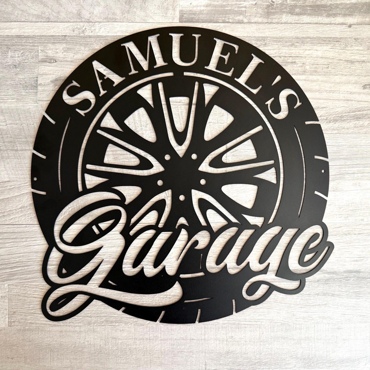Custom Garage Name Sign – Personalized Mechanic Wall Art for Workshop or Tire Repair – Metal Shop Decor – Gift for Car Lovers & Man Cave
