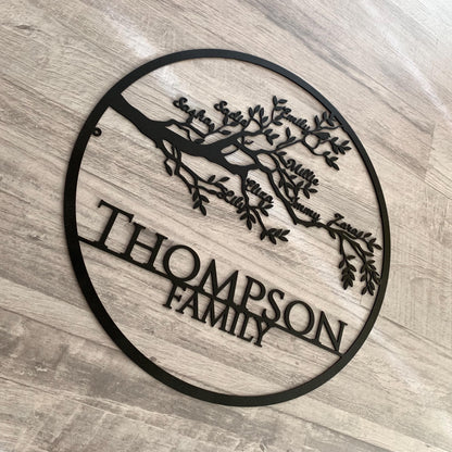 Custom Family Tree of Life Metal Sign – Personalized Family Names – Metal Wall Art Décor with Family Members – Anniversary Gift – Family Gift