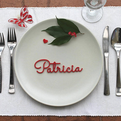 Personalized Wedding Place Cards – Custom Laser-Cut Guest Names in Acrylic or Wood