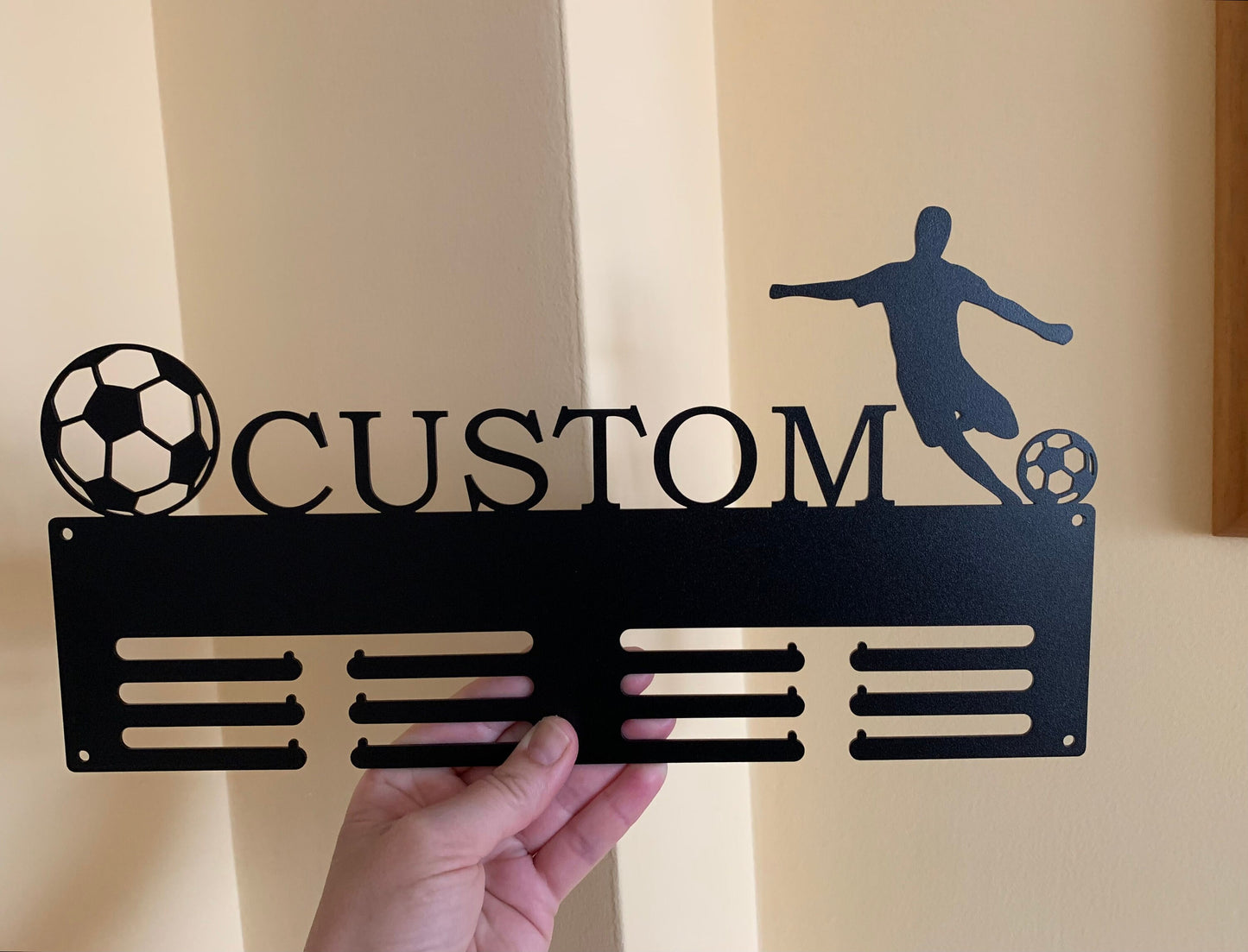 Custom Family Medal Holder for Couples – Personalized Running Medal & Bib Display Rack
