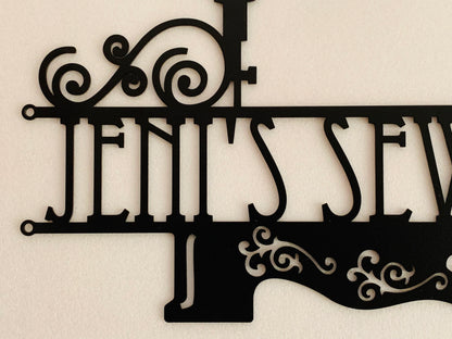 Custom Sewing Machine Sign | Personalized Quilting & Craft Room Wall Art