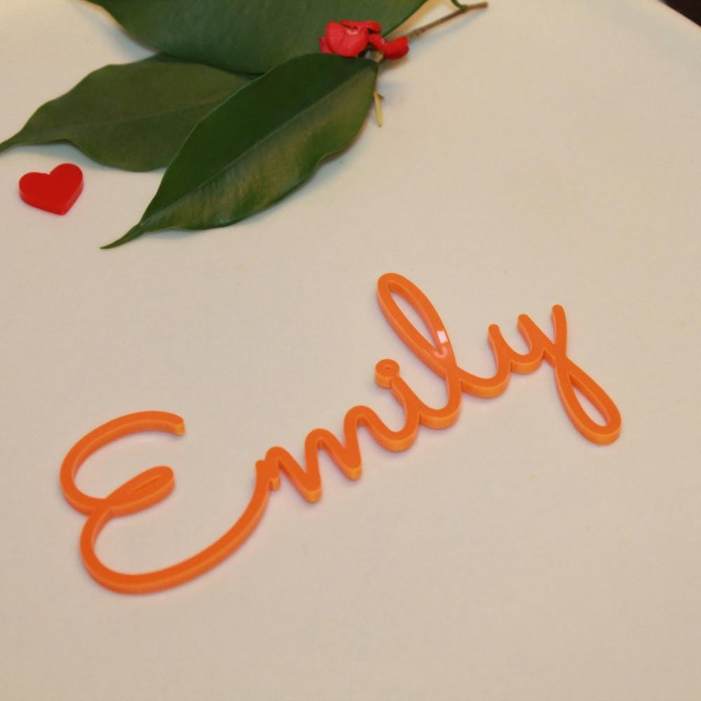 Personalized Wedding Place Cards – Custom Laser-Cut Guest Names in Acrylic or Wood