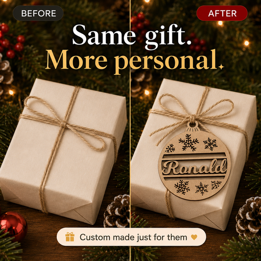Personalized Christmas Tree Ornament & Gift Tag | Custom Name Bauble