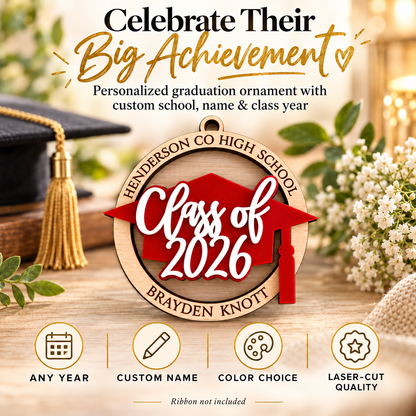 Personalized Graduation Ornament - Name & Class Year Keepsake