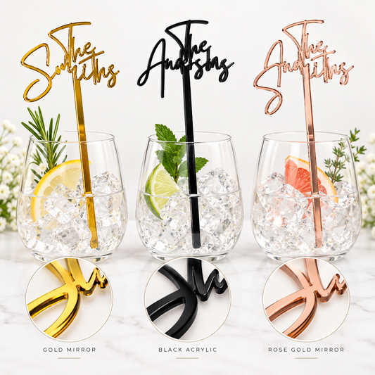 Personalized Family Drink Stirrers