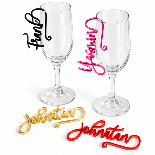 Personalized Wedding Wine Glass Charms — personalized gift by FranJohnsonHouse