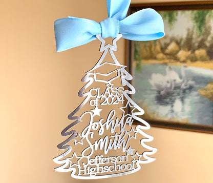 Personalized Graduation Christmas Ornament | Custom Name, High School & Class Year | Class of 2026 | College or Master’s Degree Gift | Stainless Steel