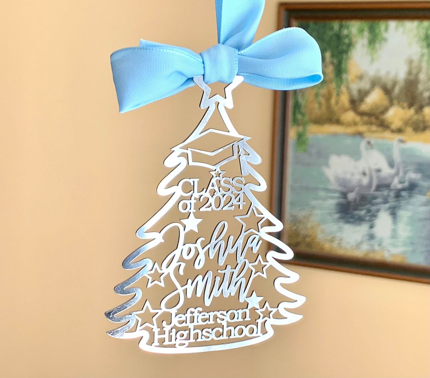 Personalized Graduation Christmas Ornament | Custom Name, High School & Class Year | Class of 2026 | College or Master’s Degree Gift | Stainless Steel