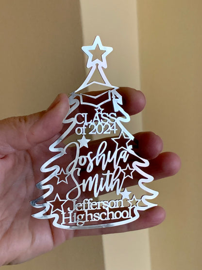 Personalized Graduation Christmas Ornament | Custom Name, High School & Class Year | Class of 2026 | College or Master’s Degree Gift | Stainless Steel