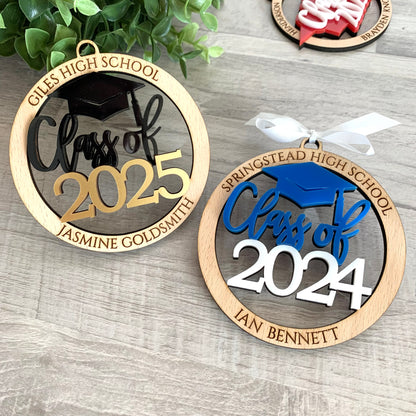 Personalized Graduation Ornament | Custom Name, High School & Class Year | College Graduation Keepsake Gift