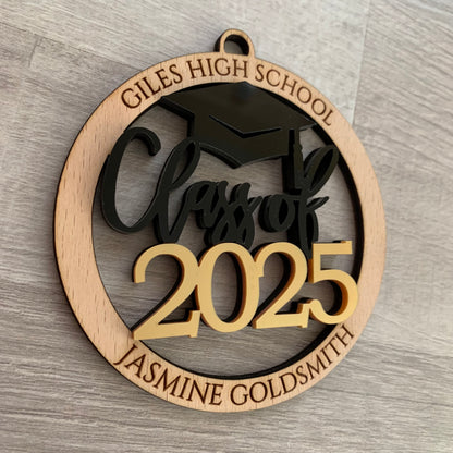 Personalized Graduation Ornament | Custom Name, High School & Class Year | College Graduation Keepsake Gift