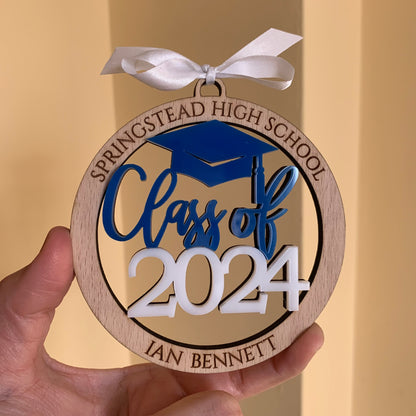 Personalized Graduation Ornament | Custom Name, High School & Class Year | College Graduation Keepsake Gift