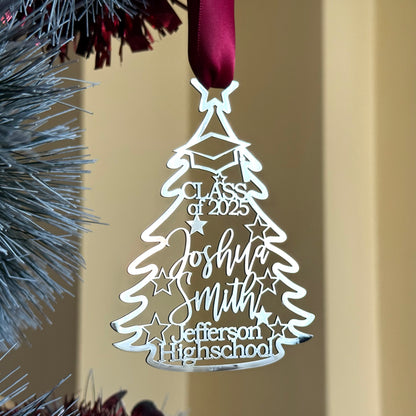 Personalized Graduation Christmas Ornament | Custom Name, High School & Class Year | Class of 2026 | College or Master’s Degree Gift | Stainless Steel
