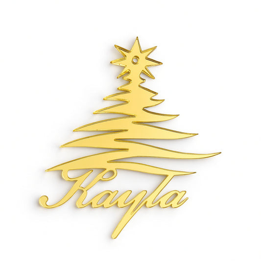 Personalized Christmas Name Tags | Custom Acrylic & Wood Holiday Table Decor & Keepsake Ornaments