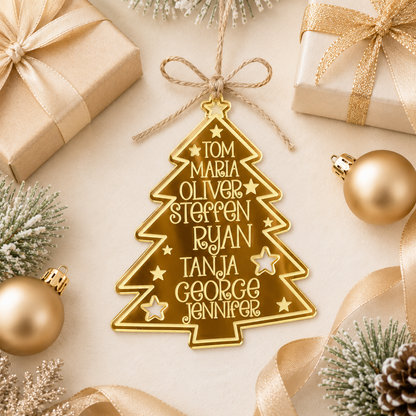 Personalized Family Name Christmas Ornament - Mirrored Acrylic