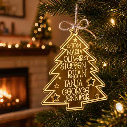 Personalized Family Name Christmas Ornament - Mirrored Acrylic