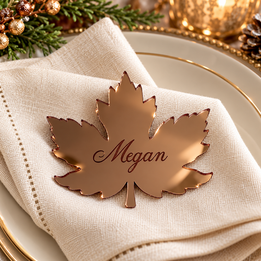 Personalized Acrylic Maple Leaf Place Cards