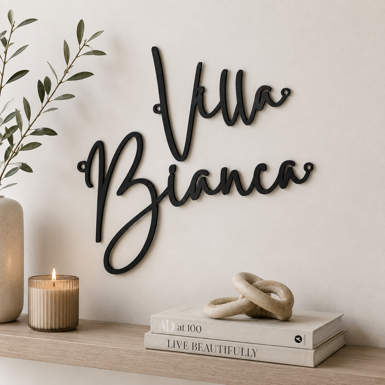 Personalized Metal Villa Sign with Name