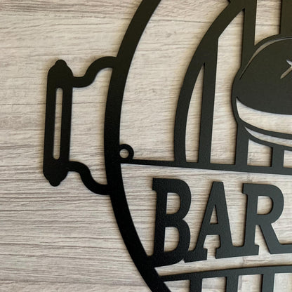 Personalized BBQ Grill Sign – Custom Metal Bar & Grill Outdoor Decor – Backyard Patio Sign for Dad, Man Cave, or Housewarming Gift