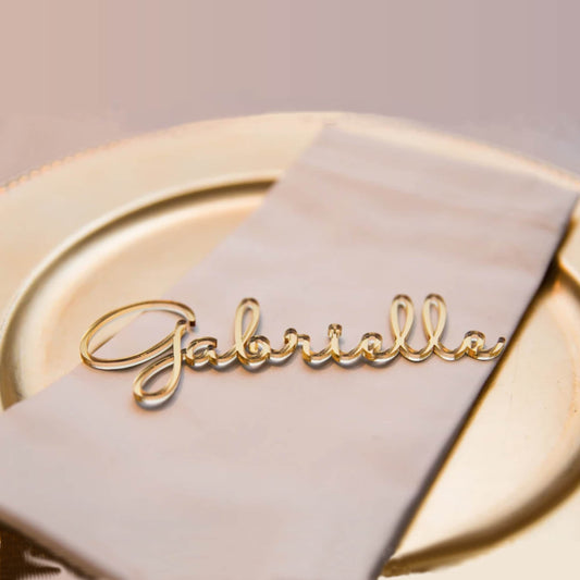 Personalized Wedding Place Cards – Custom Laser-Cut Guest Names in Acrylic or Wood