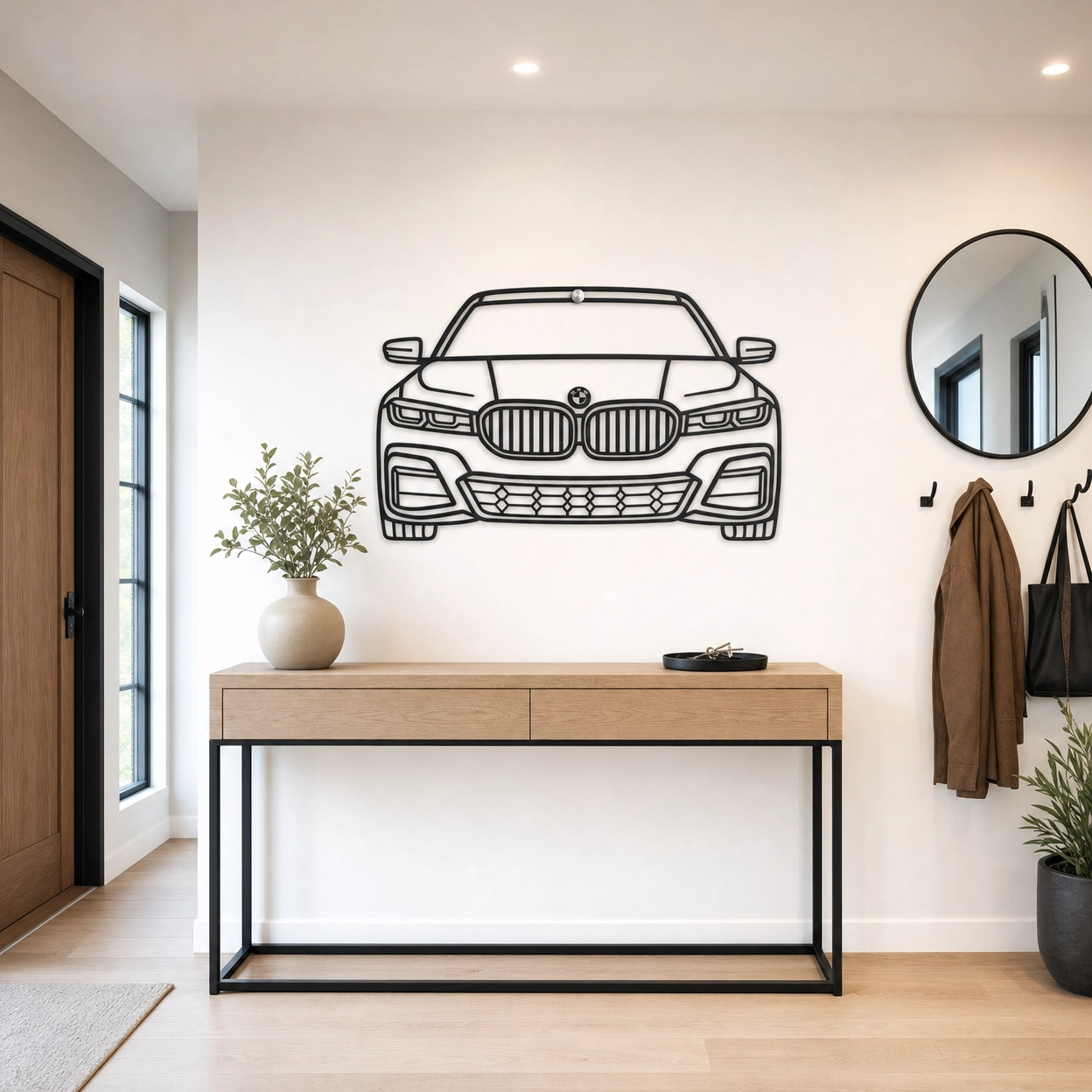 730 M Kit Front Metal Car Silhouette Wall Art
