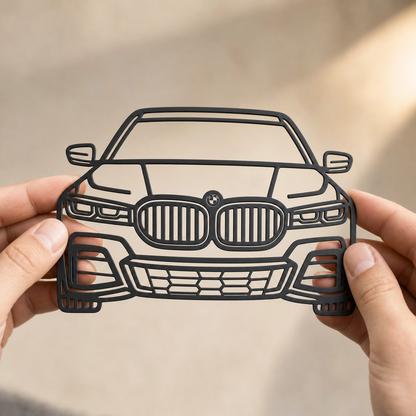 730 M Kit Front Metal Car Silhouette Wall Art