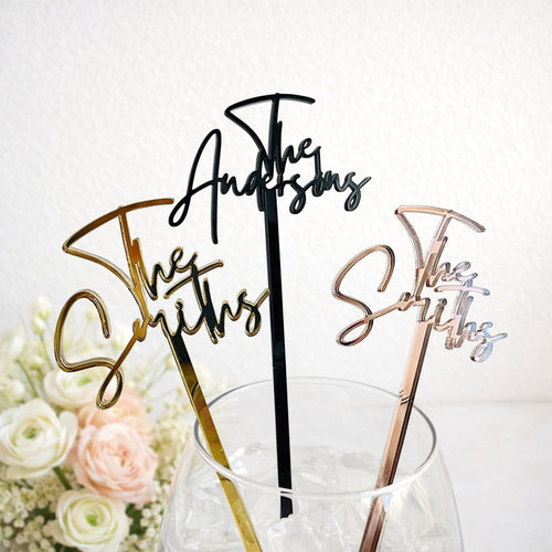 Personalized Family Drink Stirrers