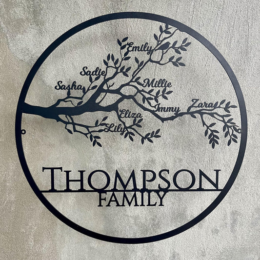 Custom Family Tree of Life Metal Sign – Personalized Family Names – Metal Wall Art Décor with Family Members – Anniversary Gift – Family Gift