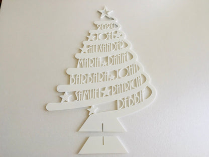Large Personalized Freestanding Christmas Tree | Custom Family Name Holiday Ornament | Handmade Gift