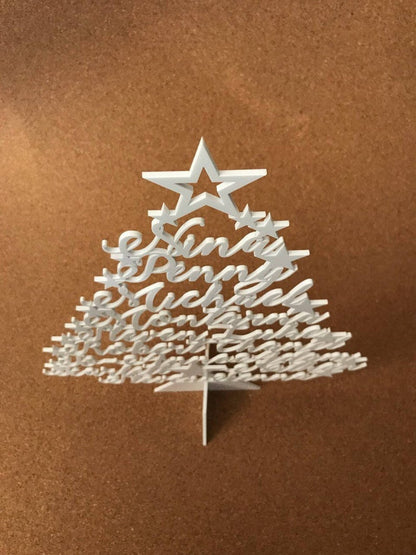 Large Personalized Freestanding Christmas Tree | Custom Family Name Holiday Ornament | Handmade Gift