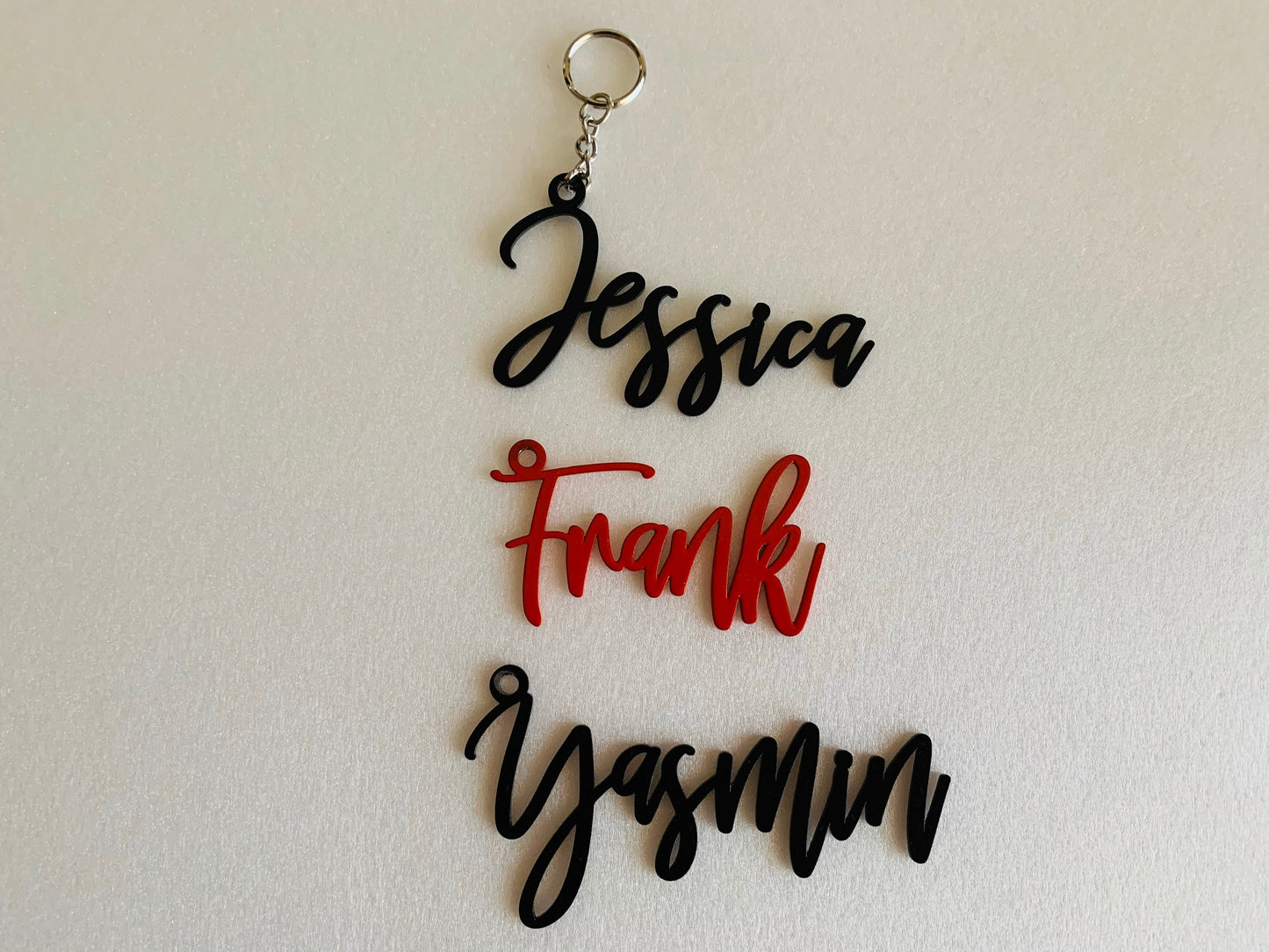 Personalized Metal Keychain with Laser Cut Name - Custom Keyrings - Bag Key Chain
