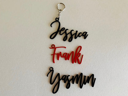 Personalized Metal Keychain with Laser Cut Name - Custom Keyrings - Bag Key Chain