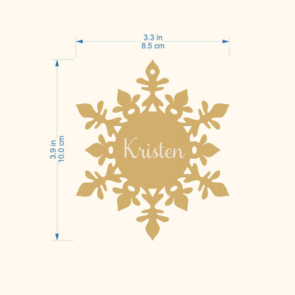 Personalized Mirror Acrylic Snowflake Ornament – Custom Engraved Name Christmas Tree Decoration – Hanging Crystal-Style Keepsake – Holiday Place Card