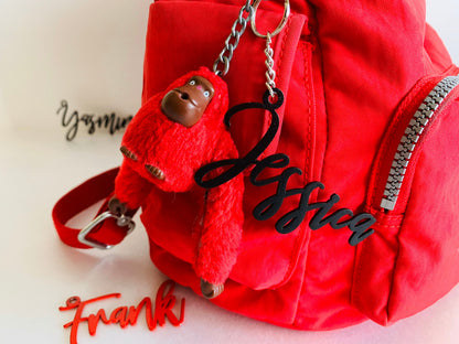 Personalized Metal Keychain with Laser Cut Name - Custom Keyrings - Bag Key Chain