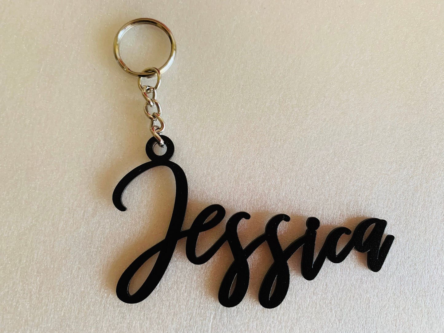 Personalized Metal Keychain with Laser Cut Name - Custom Keyrings - Bag Key Chain