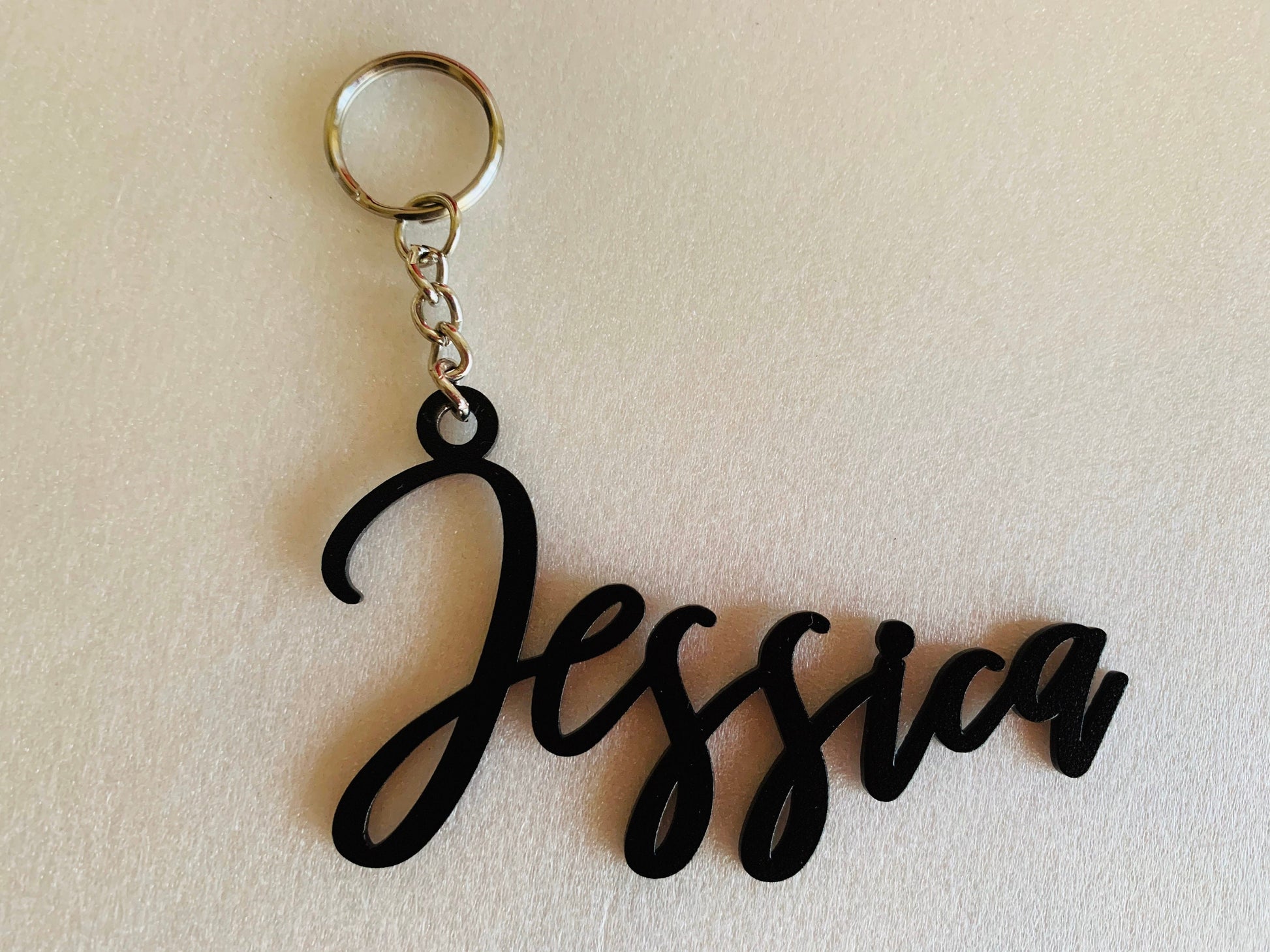 Personalized Metal Keychain with Laser Cut Name - Custom Keyrings - Bag Key Chain