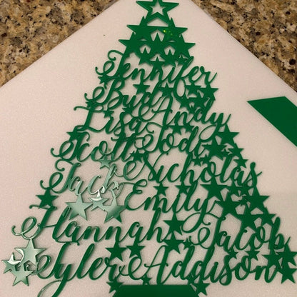 Large Personalized Freestanding Christmas Tree | Custom Family Name Holiday Ornament | Handmade Gift
