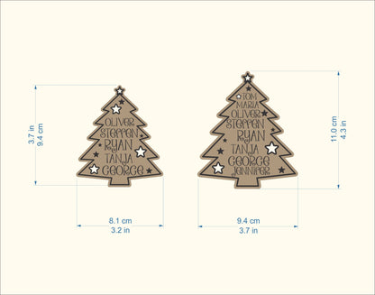 Personalized Family Name Christmas Ornament — Mirrored Acrylic or Wood (Optional Year 2025/2026)